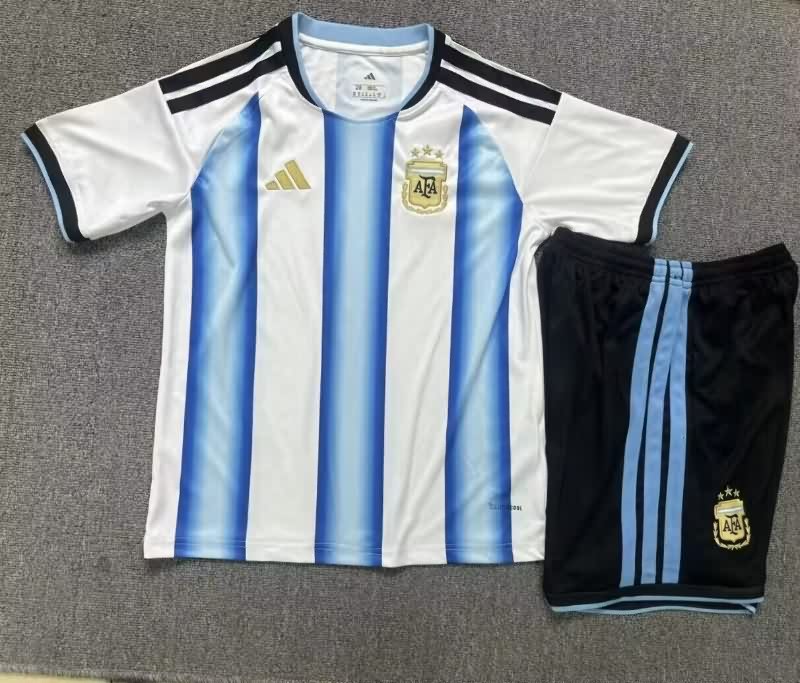 Argentina 25/26 Kids Home Soccer Jersey And Shorts