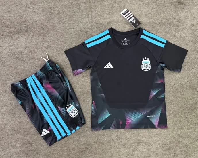 Argentina 2026 Kids World Cup Goalkeeper Black Soccer Jersey And Shorts Argentina 2026 Kids World Cup Goalkeeper Black Soccer Jersey And Shorts