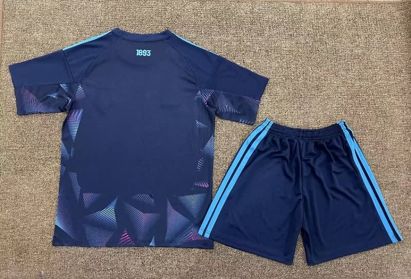Argentina 2026 Kids World Cup Goalkeeper Dark Blue Soccer Jersey And Shorts