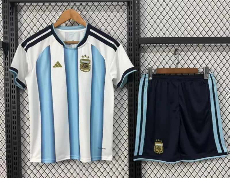 Argentina 2026 Kids World Cup Home Soccer Jersey And Shorts Argentina 2026 Kids World Cup Home Soccer Jersey And Shorts