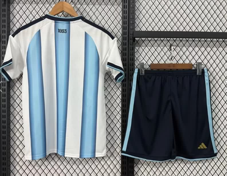 Argentina 2026 Kids World Cup Home Soccer Jersey And Shorts
