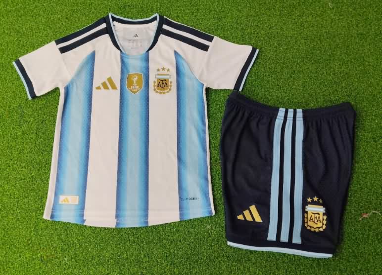 Argentina 2026 Kids World Cup Home Soccer Jersey And Shorts (Player) Argentina 2026 Kids World Cup Home Soccer Jersey And Shorts (Player)