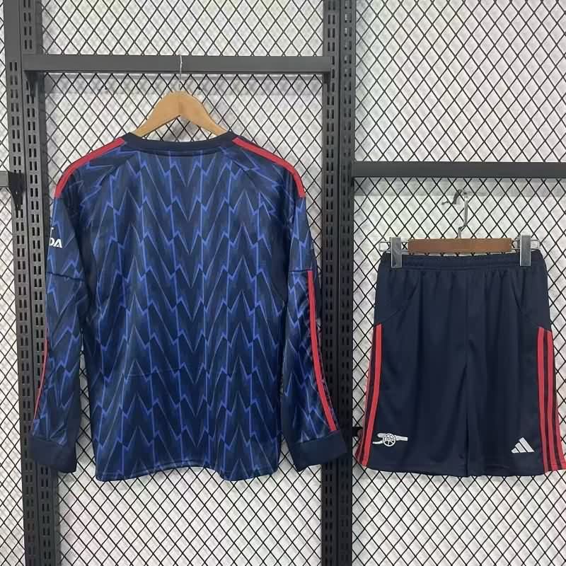 Arsenal 25/26 Kids Away Long Sleeve Soccer Jersey And Shorts