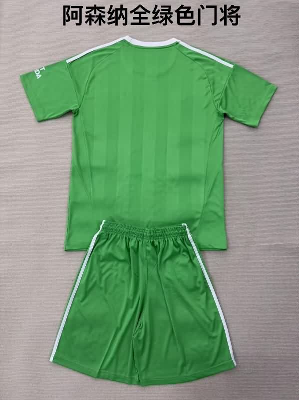 Arsenal 25/26 Kids Goalkeeper Green Soccer Jersey And Shorts