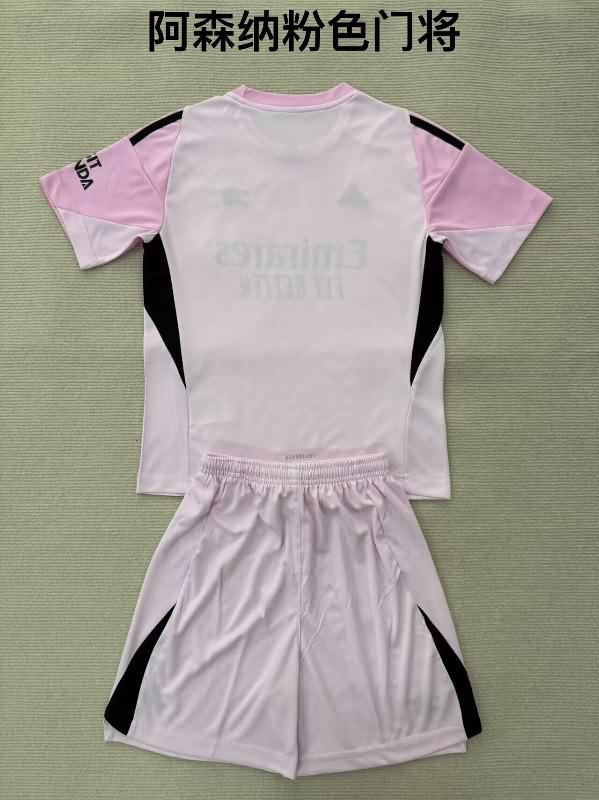 Arsenal 25/26 Kids Goalkeeper Pink Soccer Jersey And Shorts