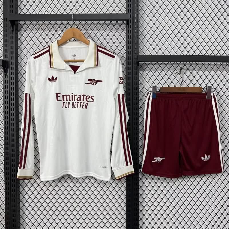 Arsenal 25/26 Kids Third Long Sleeve Soccer Jersey And Shorts