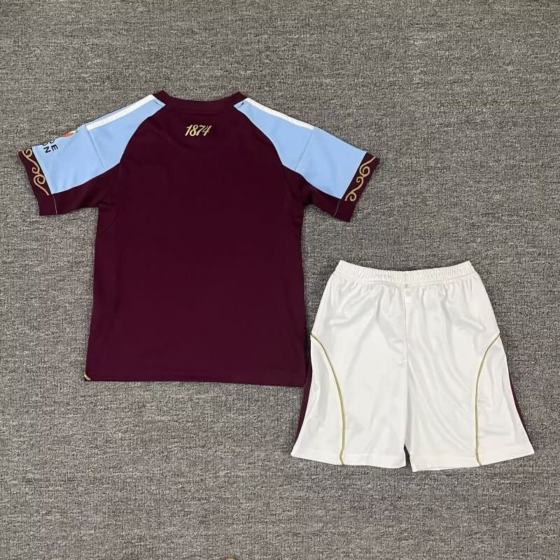 Aston Villa 25/26 Kids Home Soccer Jersey And Shorts
