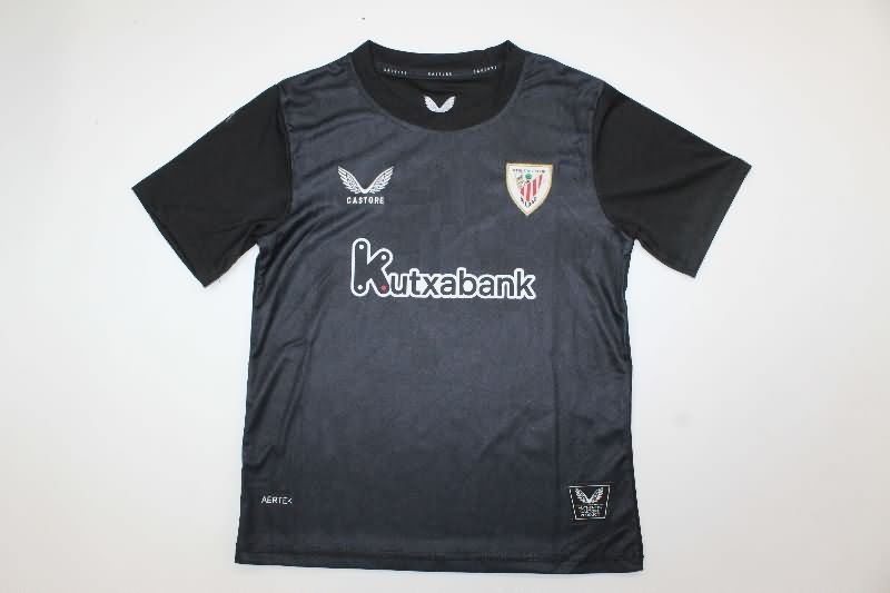 Athletic Bilbao 25/26 Kids Goalkeeper Black Soccer Jersey And Shorts