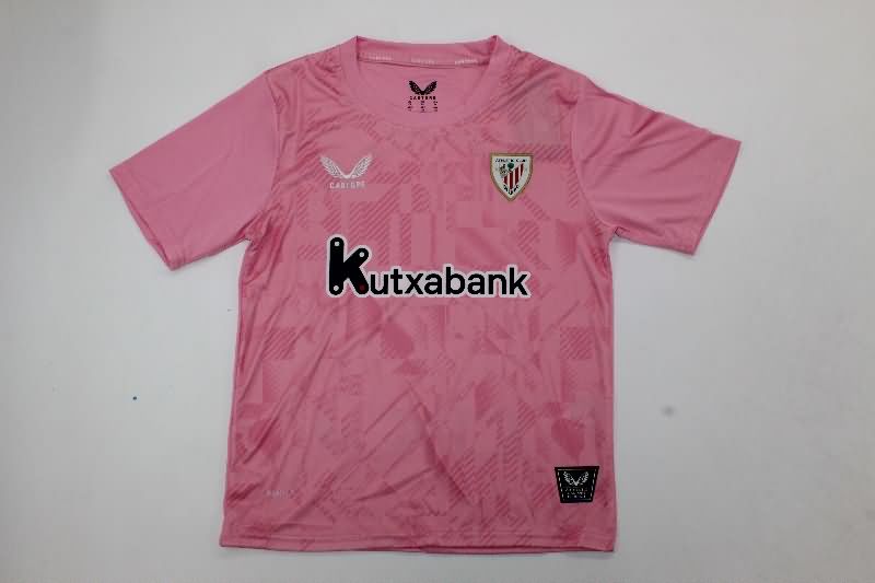 Athletic Bilbao 25/26 Kids Goalkeeper Pink Soccer Jersey And Shorts