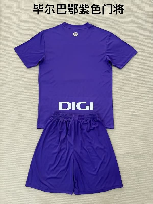Athletic Bilbao 25/26 Kids Goalkeeper Purple Soccer Jersey And Shorts