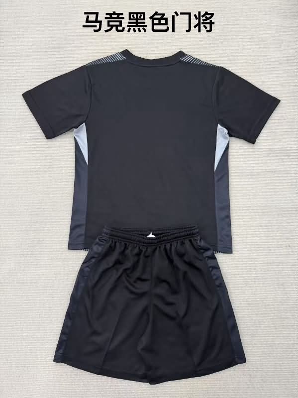 Atletico Madrid 25/26 Kids Goalkeeper Black Soccer Jersey And Shorts