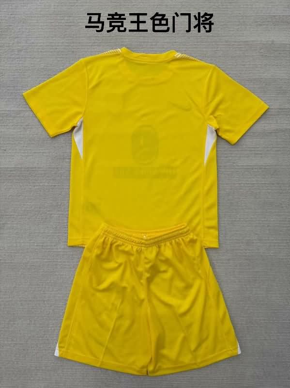 Atletico Madrid 25/26 Kids Goalkeeper Yellow Soccer Jersey And Shorts