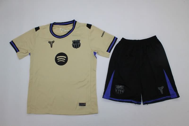 Barcelona 25/26 Kids Away Soccer Jersey And Shorts