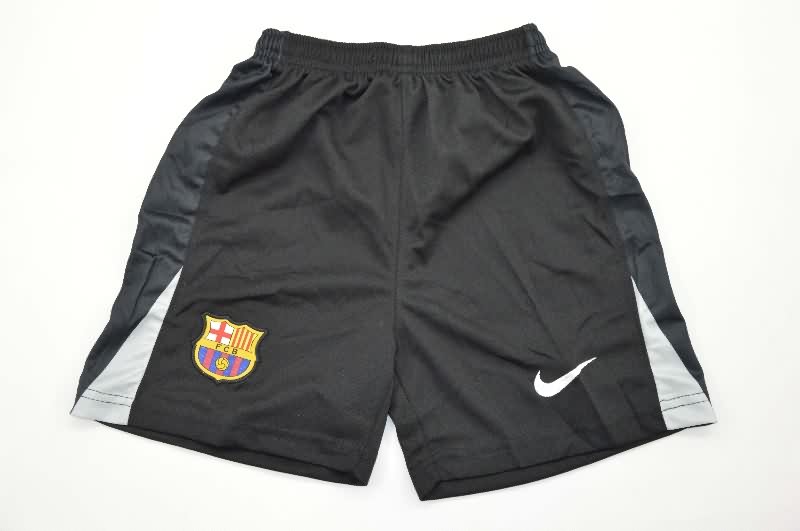 Barcelona 25/26 Kids Goalkeeper Black Soccer Jersey And Shorts