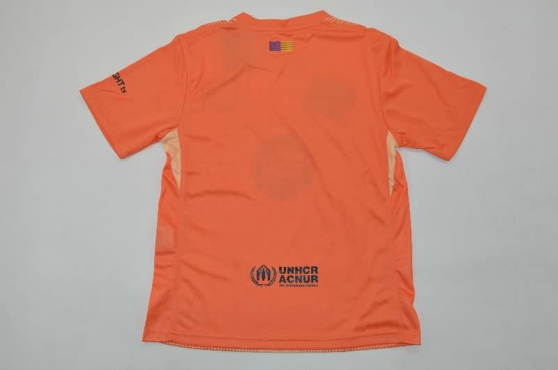 Barcelona 25/26 Kids Goalkeeper Orange Soccer Jersey And Shorts