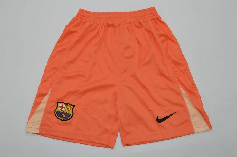Barcelona 25/26 Kids Goalkeeper Orange Soccer Jersey And Shorts