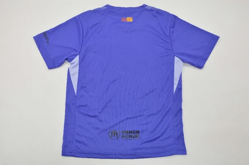 Barcelona 25/26 Kids Goalkeeper Purple Soccer Jersey And Shorts