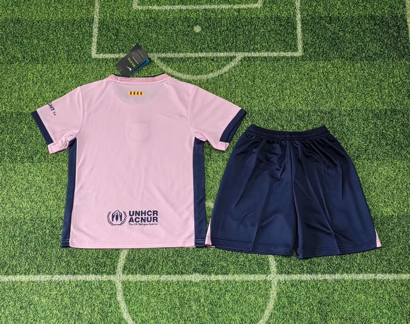 Barcelona 25/26 Kids Pink Soccer Jersey And Shorts