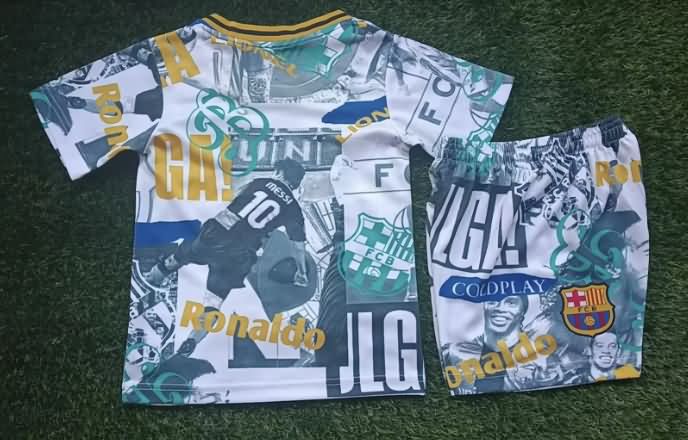 Barcelona 25/26 Kids Special Soccer Jersey And Shorts 04