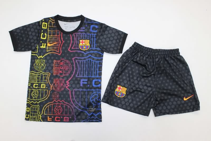 Barcelona 25/26 Kids Special Soccer Jersey And Shorts 06