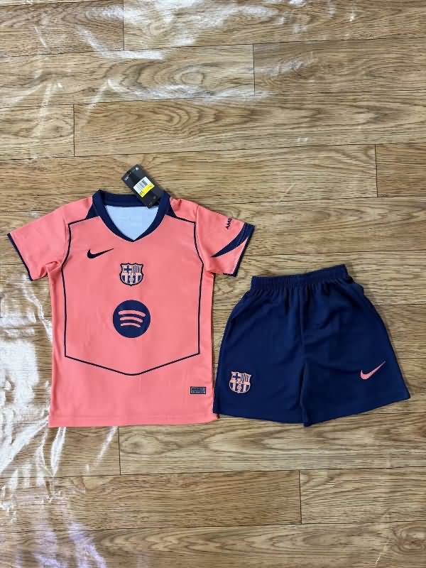 Barcelona 25/26 Kids Third Soccer Jersey And Shorts Leaked