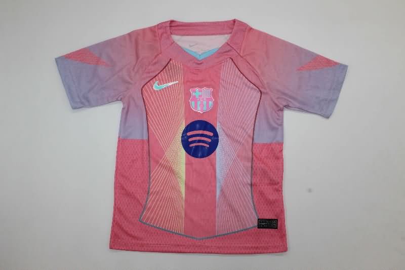 Barcelona 25/26 Kids Training Soccer Jersey And Shorts 02