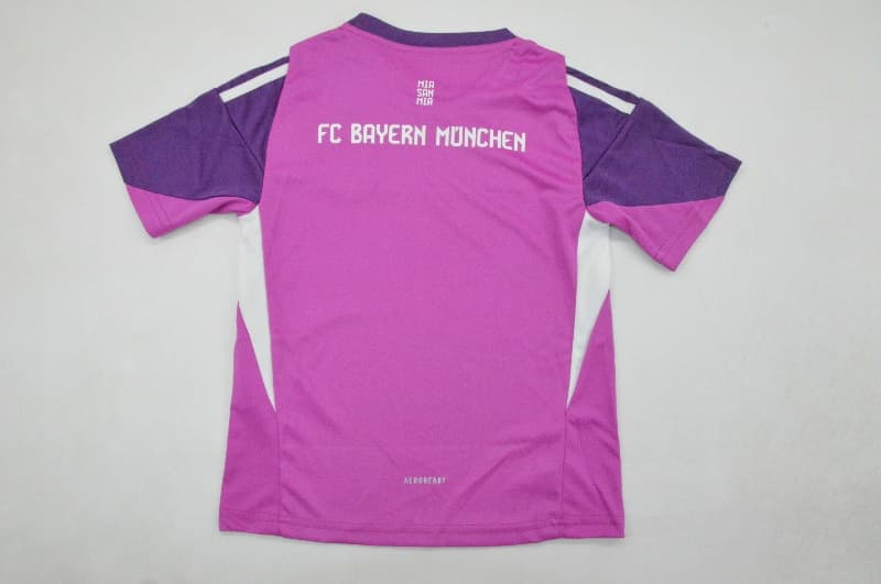 Bayern Munich 25/26 Kids Goalkeeper Purple Soccer Jersey And Shorts