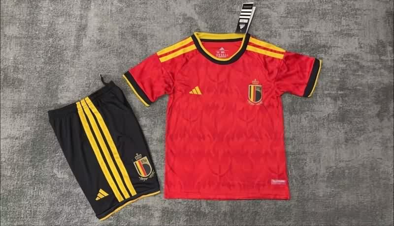 Belgium 2026 Kids World Cup Home Soccer Jersey And Shorts