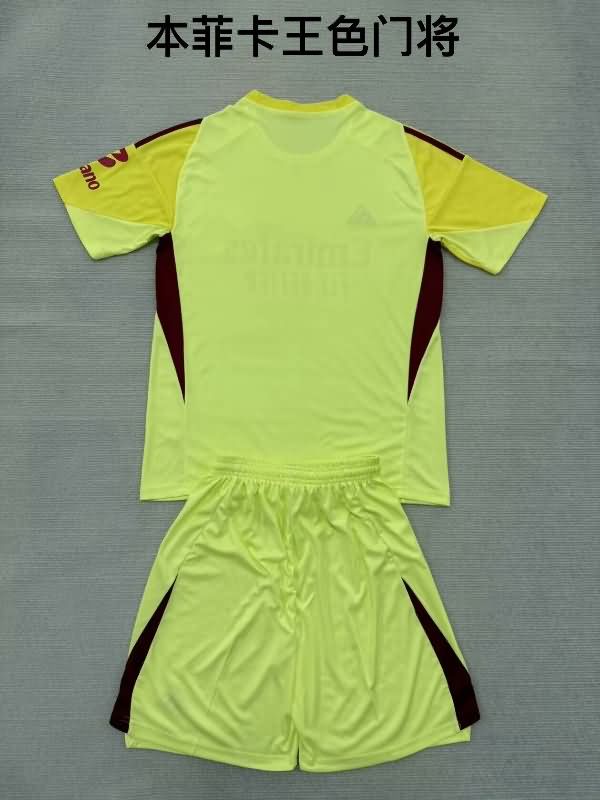 Benfica 25/26 Kids Goalkeeper Yellow Soccer Jersey And Shorts