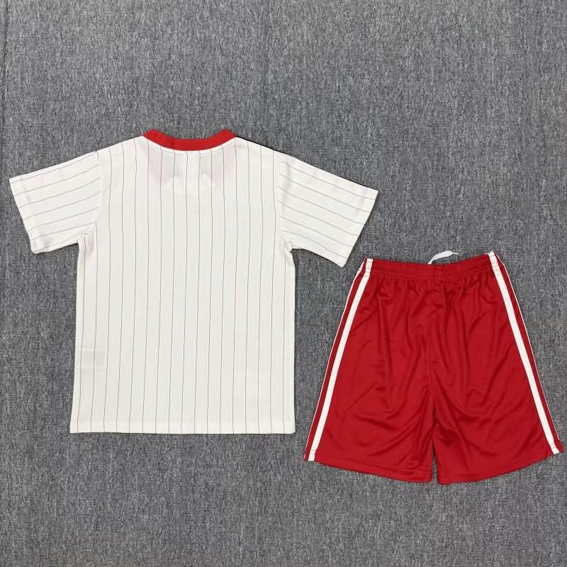 Benfica 25/26 Kids White Soccer Jersey And Shorts 02