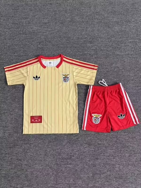 Benfica 25/26 Kids Yellow Soccer Jersey And Shorts