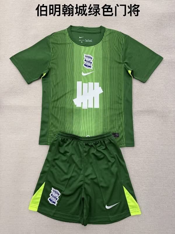 Birmingham City 25/26 Kids Goalkeeper Green Soccer Jersey And Shorts