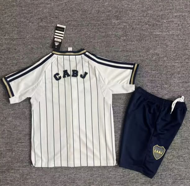 Boca Juniors 25/26 Kids Travel White Soccer Jersey And Shorts