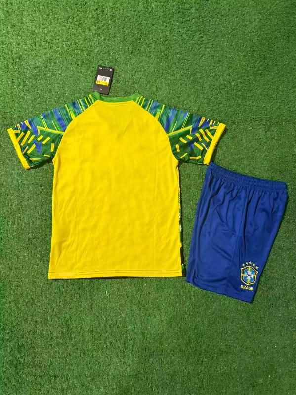 Brazil 2025 Kids Special Soccer Jersey And Shorts 02