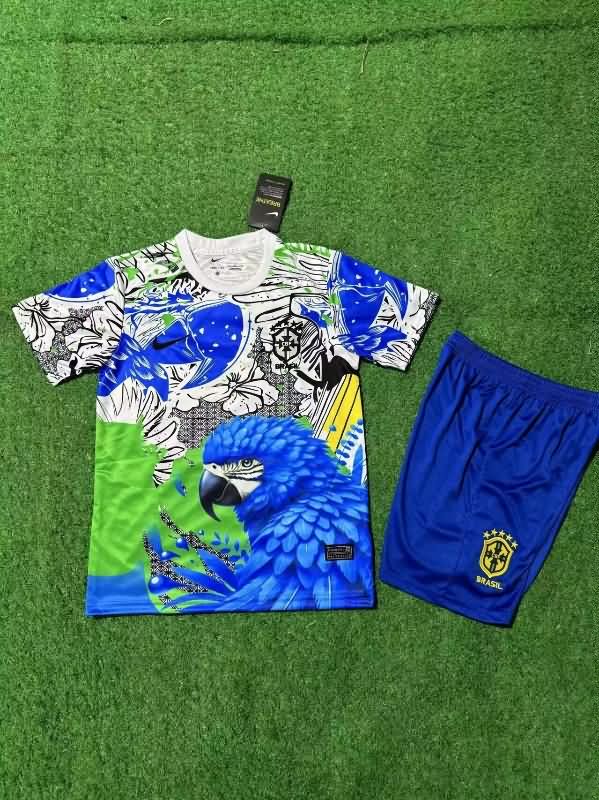 Brazil 2025 Kids Special Soccer Jersey And Shorts 03