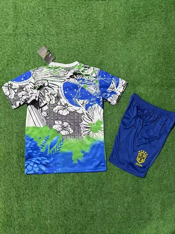 Brazil 2025 Kids Special Soccer Jersey And Shorts 03