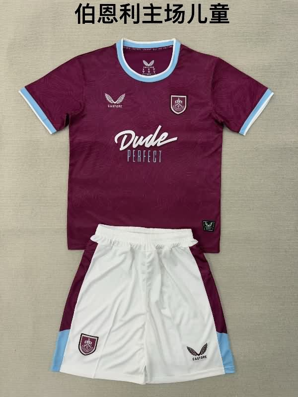 Burnley 25/26 Kids Home Soccer Jersey And Shorts Burnley 25/26 Kids Home Soccer Jersey And Shorts