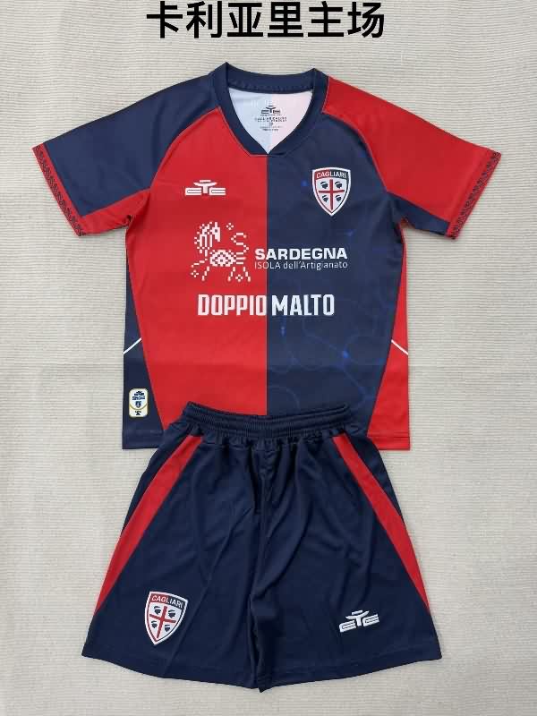 Cagliari 25/26 Kids Home Soccer Jersey And Shorts