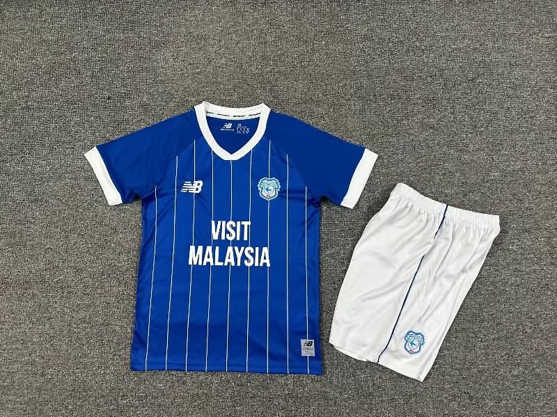 Cardiff City 25/26 Kids Home Soccer Jersey And Shorts