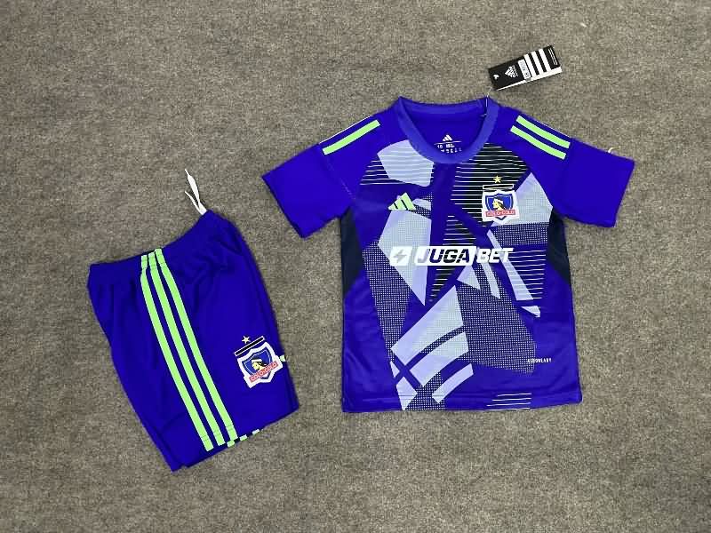 Colo Colo 2025 Kids Goalkeeper Purple Soccer Jersey And Shorts