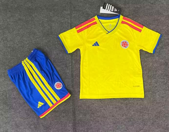 Colombia 2026 Kids World Cup Home Soccer Jersey And Shorts Colombia 2026 Kids World Cup Home Soccer Jersey And Shorts