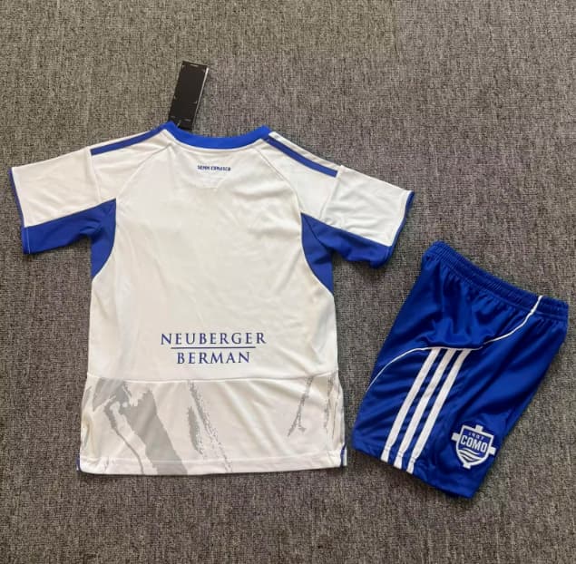 Como 25/26 Kids Away Soccer Jersey And Shorts