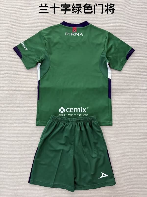 Cruz Azul 25/26 Kids Goalkeeper Green Soccer Jersey And Shorts