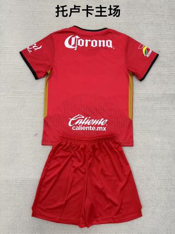 Deportivo Toluca 25/26 Kids Home Soccer Jersey And Shorts