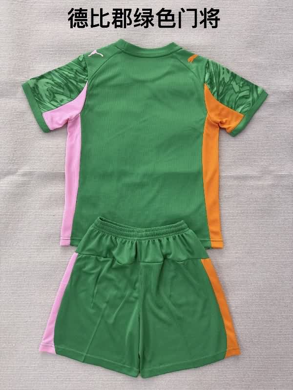Derby County 25/26 Kids Goalkeeper Green Soccer Jersey And Shorts