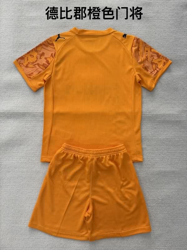Derby County 25/26 Kids Goalkeeper Orange Soccer Jersey And Shorts