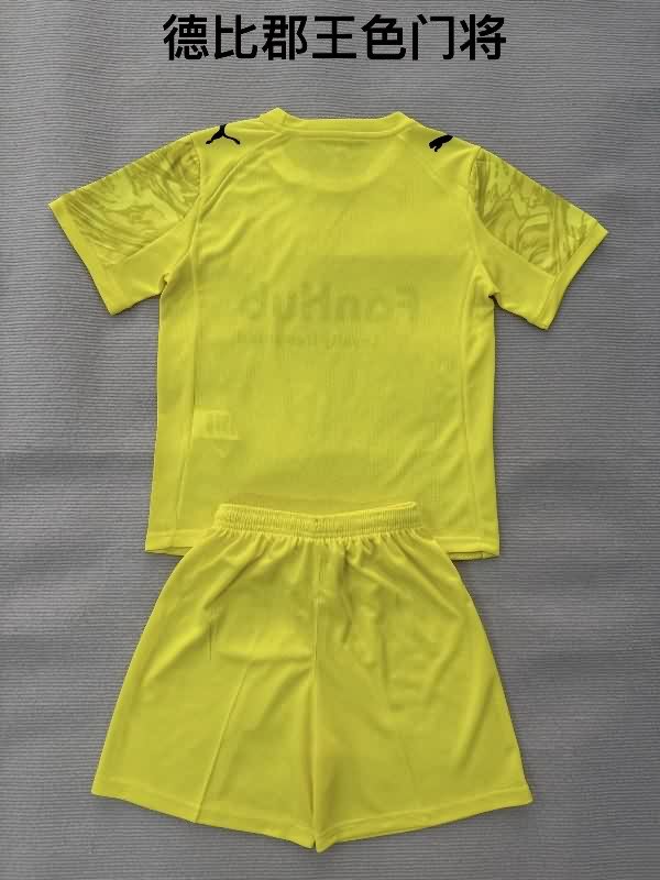 Derby County 25/26 Kids Goalkeeper Yellow Soccer Jersey And Shorts