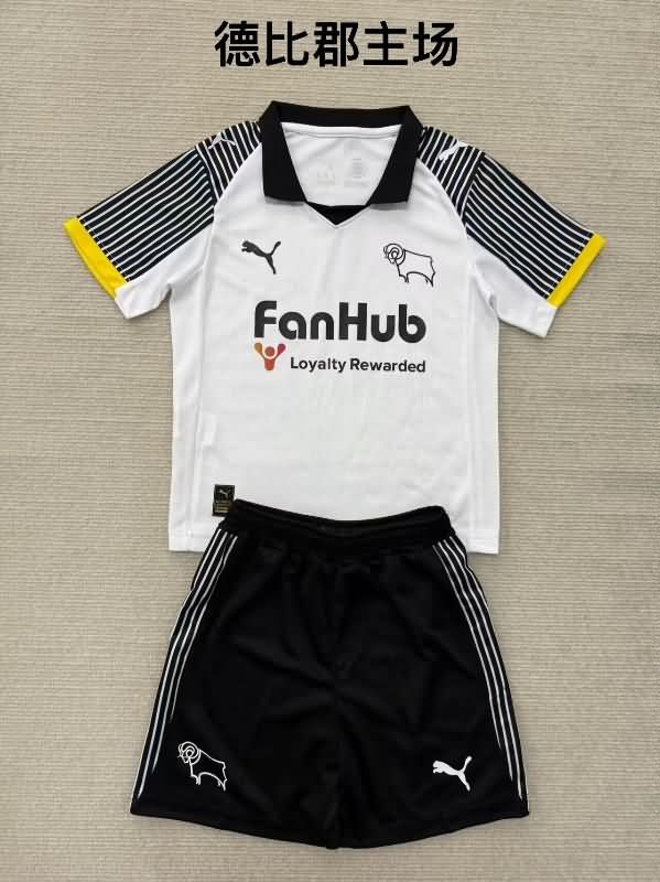 Derby County 25/26 Kids Home Soccer Jersey And Shorts