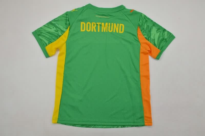 Dortmund 25/26 Kids Goalkeeper Green Soccer Jersey And Shorts