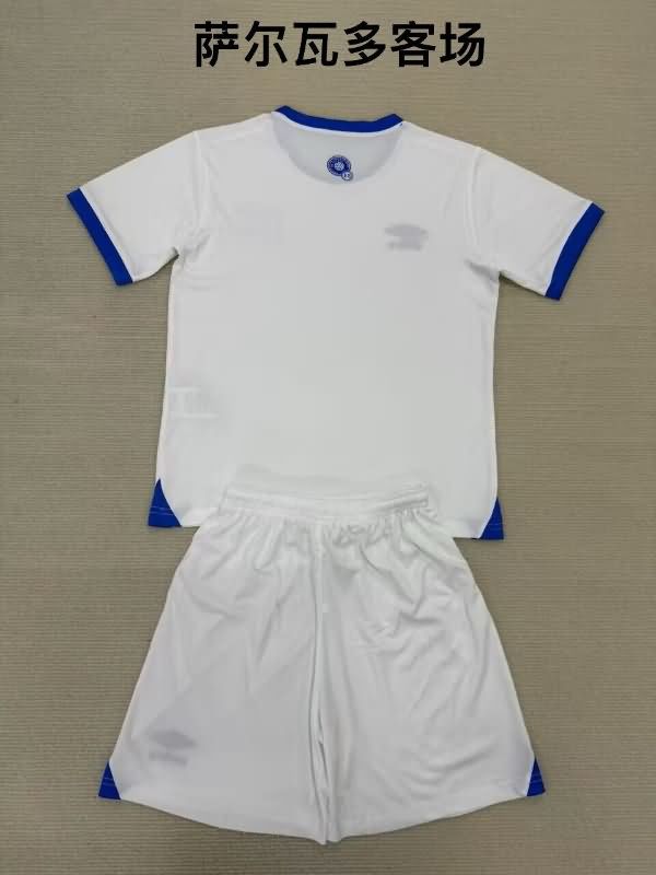 El Salvador 2025 Kids Away Soccer Jersey And Shorts